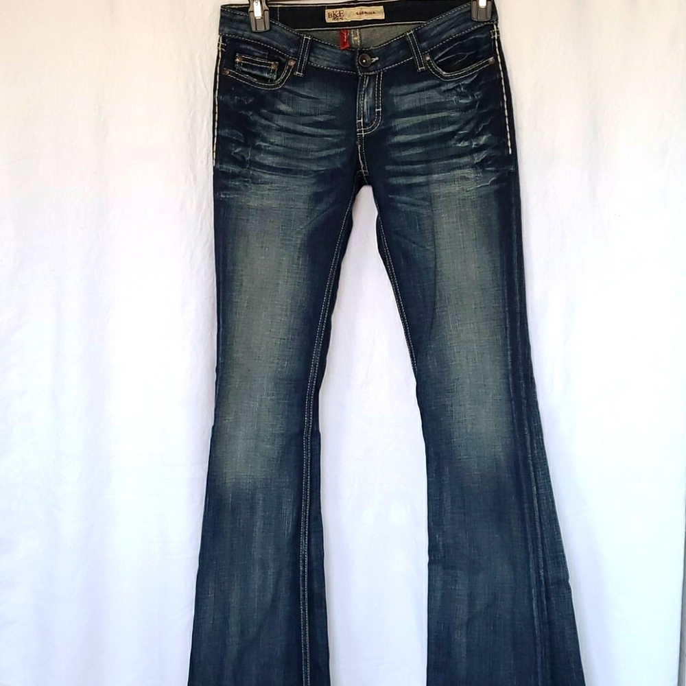 Buckle Denim Flare Jeans